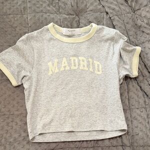 Gray and Cream 'Madrid' T-Shirt Baby T NWT